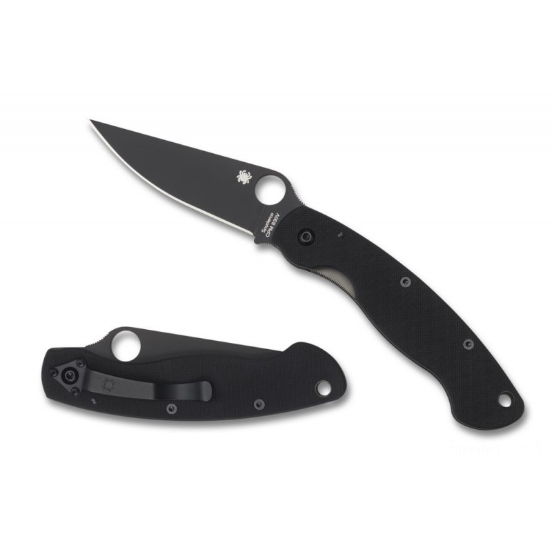 Spyderco Military Design G10 African-american/  Blade —-- Ordinary Side