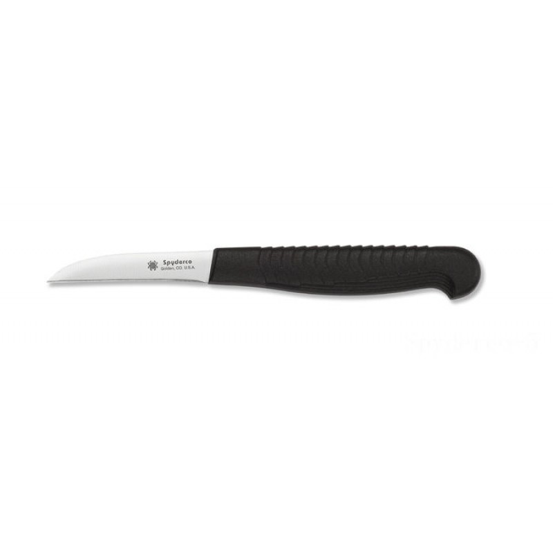 Spyderco Mini Paring Knife Black —-- Plain Side