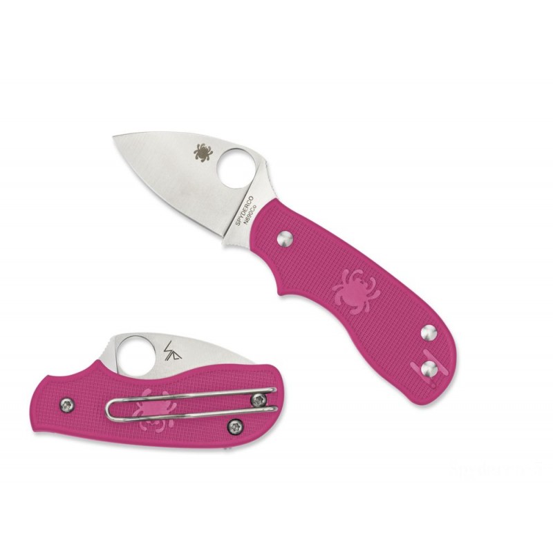 Click and Collect Sale - Spyderco Squeak Lightweight Pink —-- Level Side - Thrifty Thursday:£45