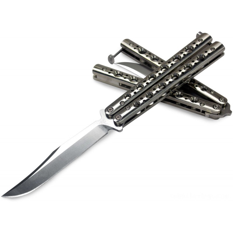 Benchmade 63 Balisong Butterfly 4.25 Bowie Cutter, Stainless Steel Manages, T-Latch