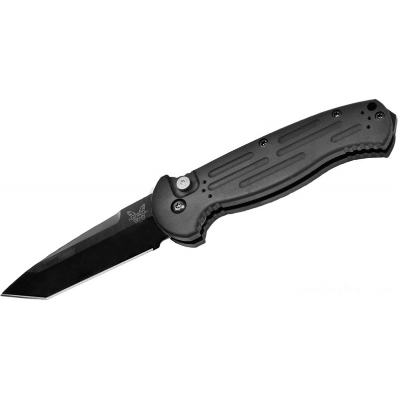 Benchmade AFO II Automobile Folding Knife 3.56 Dark Plain Tanto Blade, Aluminum Deals With - 9052BK