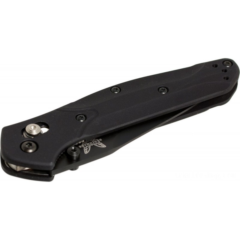 Benchmade Osborne Collapsable Knife 3.4 S30V Black Combo Blade, Black Aluminum Handles - 943SBK