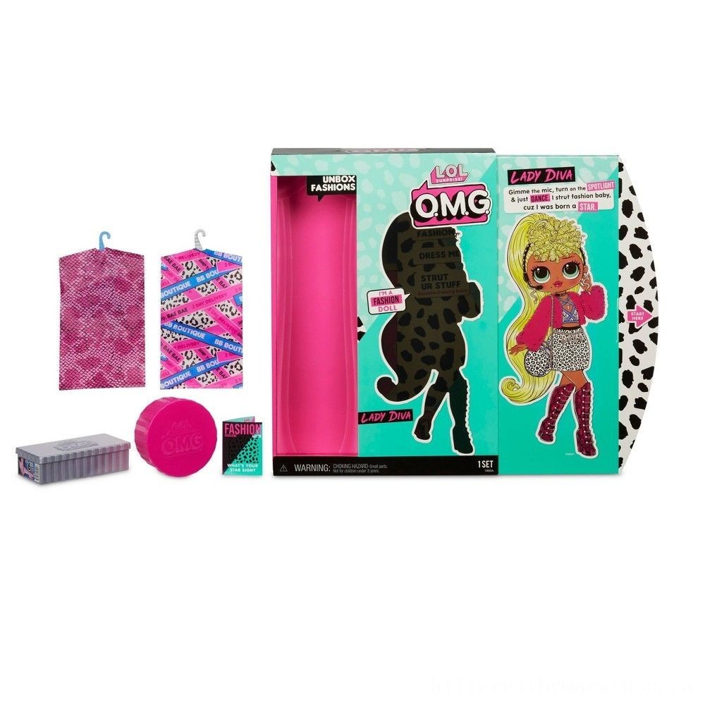 L.O.L Surprise! O.M.G. Female Queen Fashion Doll along with 20 Shocks