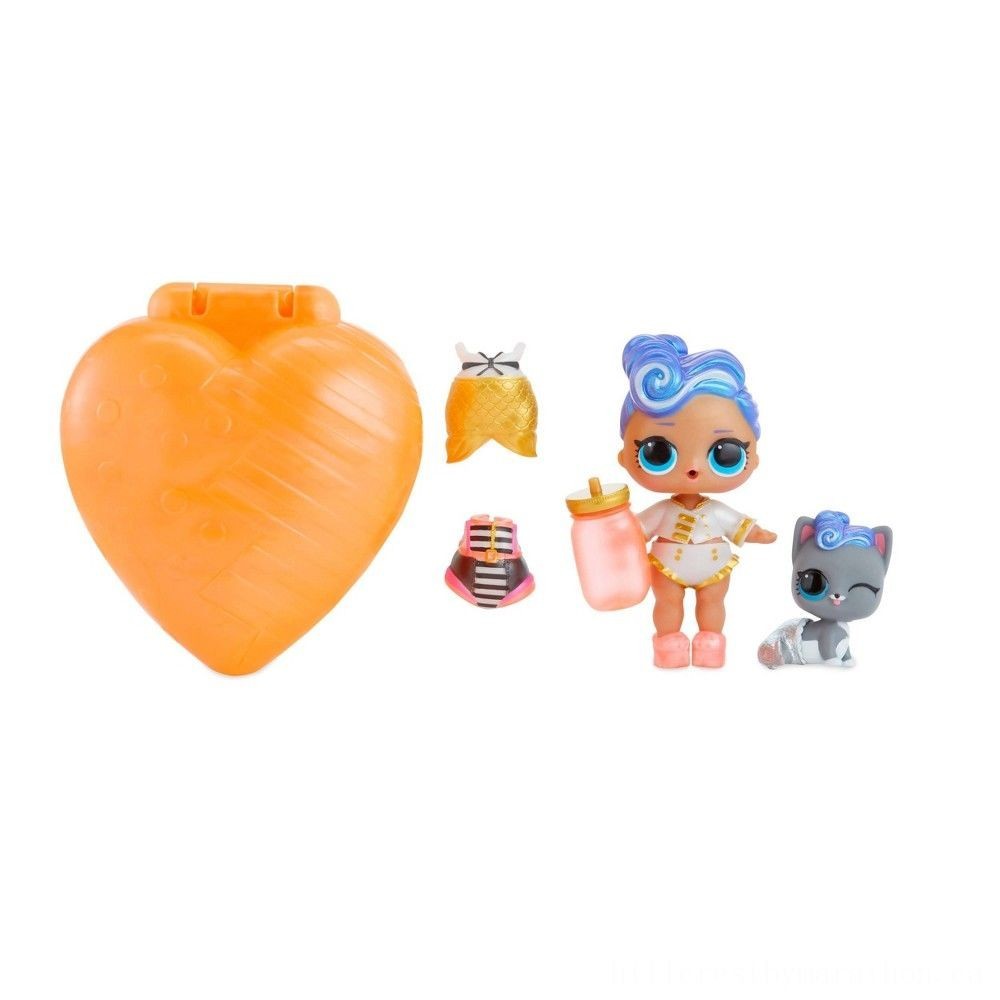 L.O.L Surprise! Bubbly Shock along with Exclusive Figurine and Family Pet - Orange