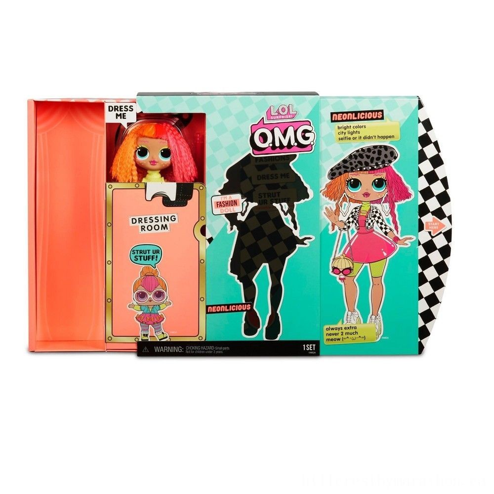 L.O.L Surprise! O.M.G. Neonlicious Fashion Trend Dolly with 20 Shocks