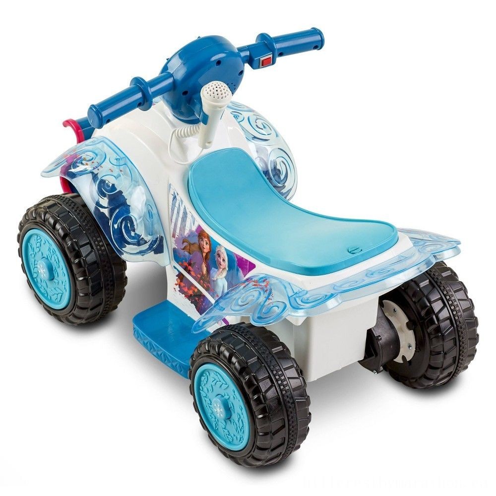 Frozen 2 Youngster Trax Sing as well as Experience Young Child 6V Quad - White