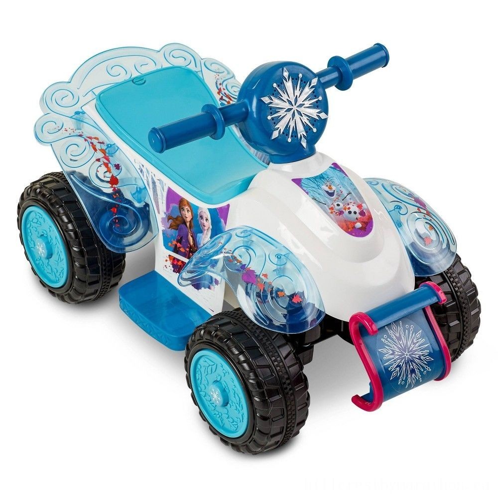 Frozen 2 Youngster Trax Sing and also Experience Young Child 6V Quad - White
