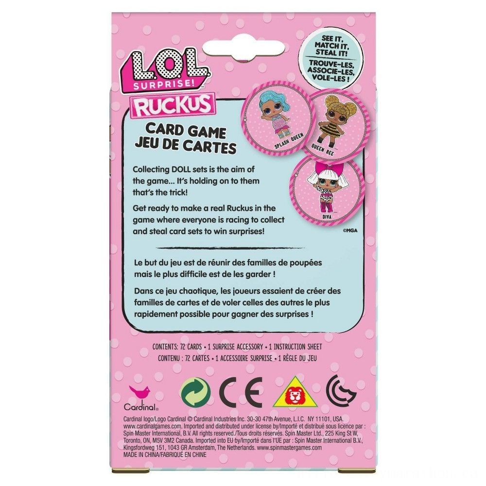 L.O.L Surprise! Ruckus Card Activity along with Extra, Kids Unisex
