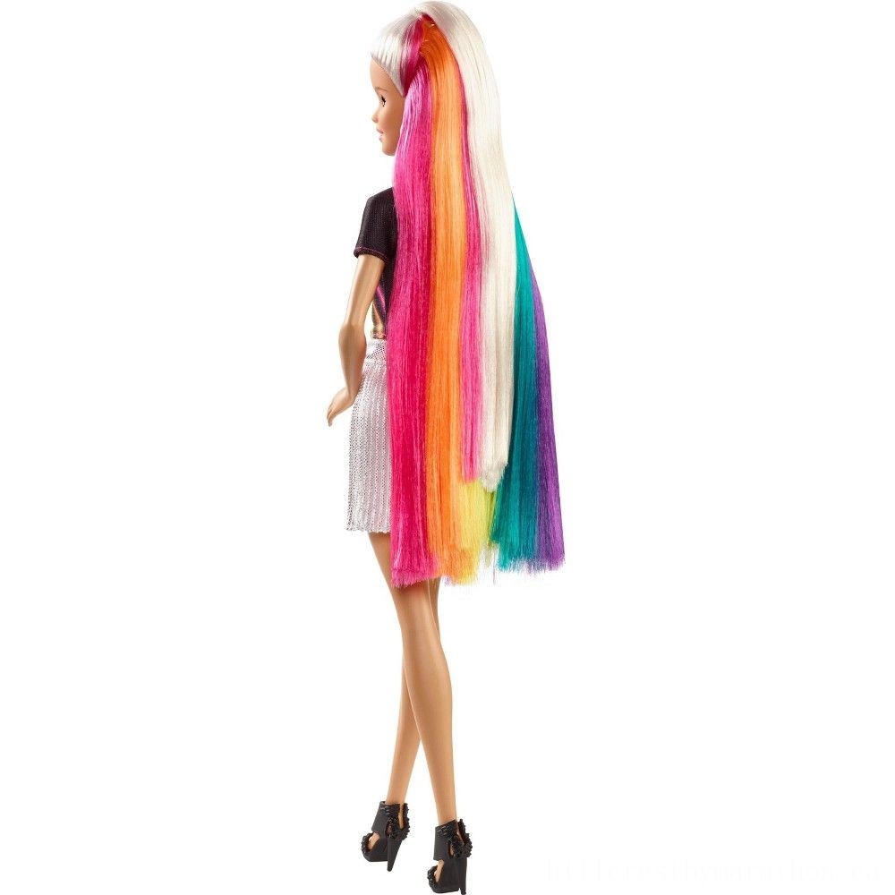 June Bridal Sale - Barbie Rainbow Sparkle Hair Barbie Figurine - One-Day Deal-A-Palooza:£13[saa5203nt]