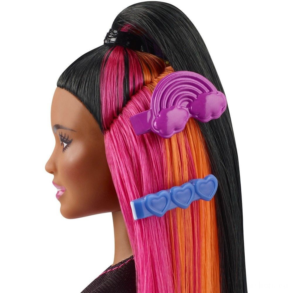 Final Sale - Barbie Rainbow Shimmer Hair Nikki Figurine - Virtual Value-Packed Variety Show:£13[sia5207te]