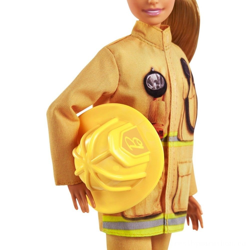Two for One Sale - Barbie Careers 60th Anniversary Fireman Doll - One-Day Deal-A-Palooza:£6