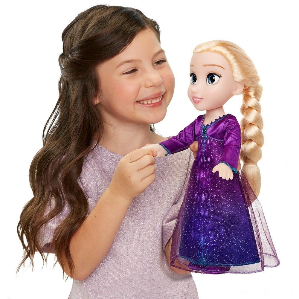 Gift Guide Sale - Disney Frozen 2 Into The Unfamiliar Vocal Singing Function Elsa Doll - Cash Cow:£22