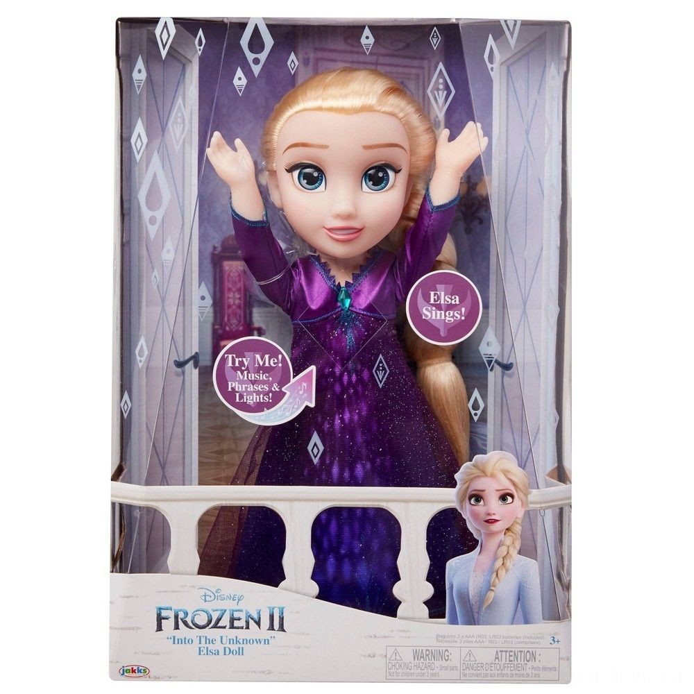 Back to School Sale - Disney Frozen 2 Into Great Beyond Vocal Function Elsa Doll - Summer Savings Shindig:£22[sia5226te]