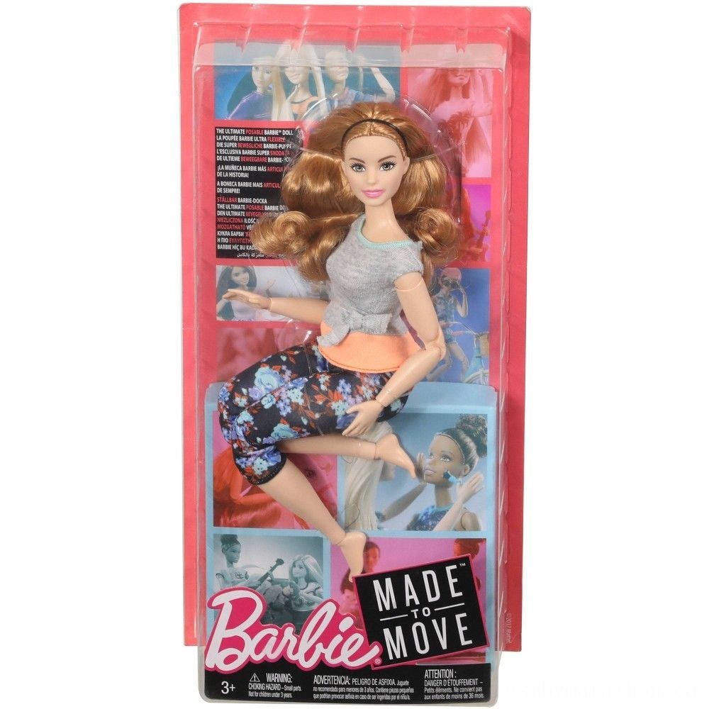 Barbie Made To Move Doll - Floral Peach
