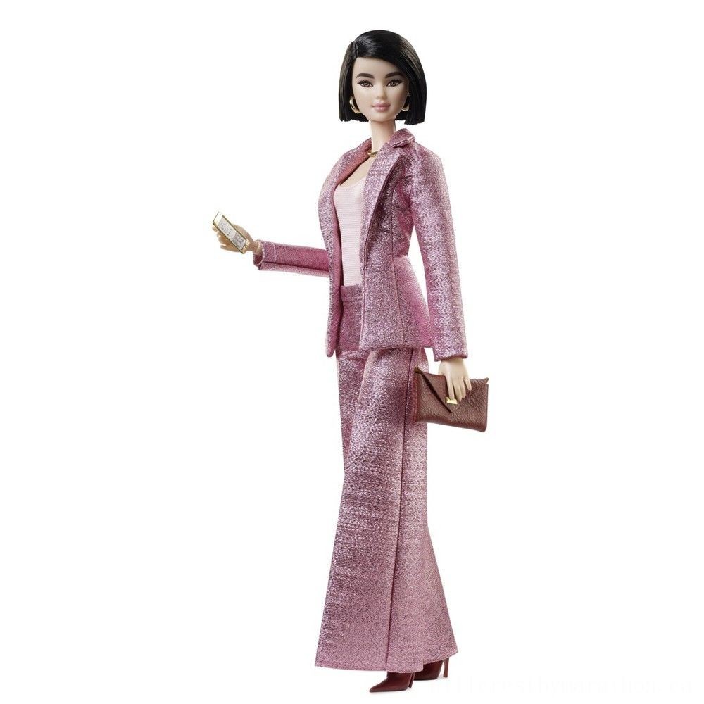Barbie Trademark Designated By Chriselle Lim Collection Agency Dolly in in Pink Pant Suit