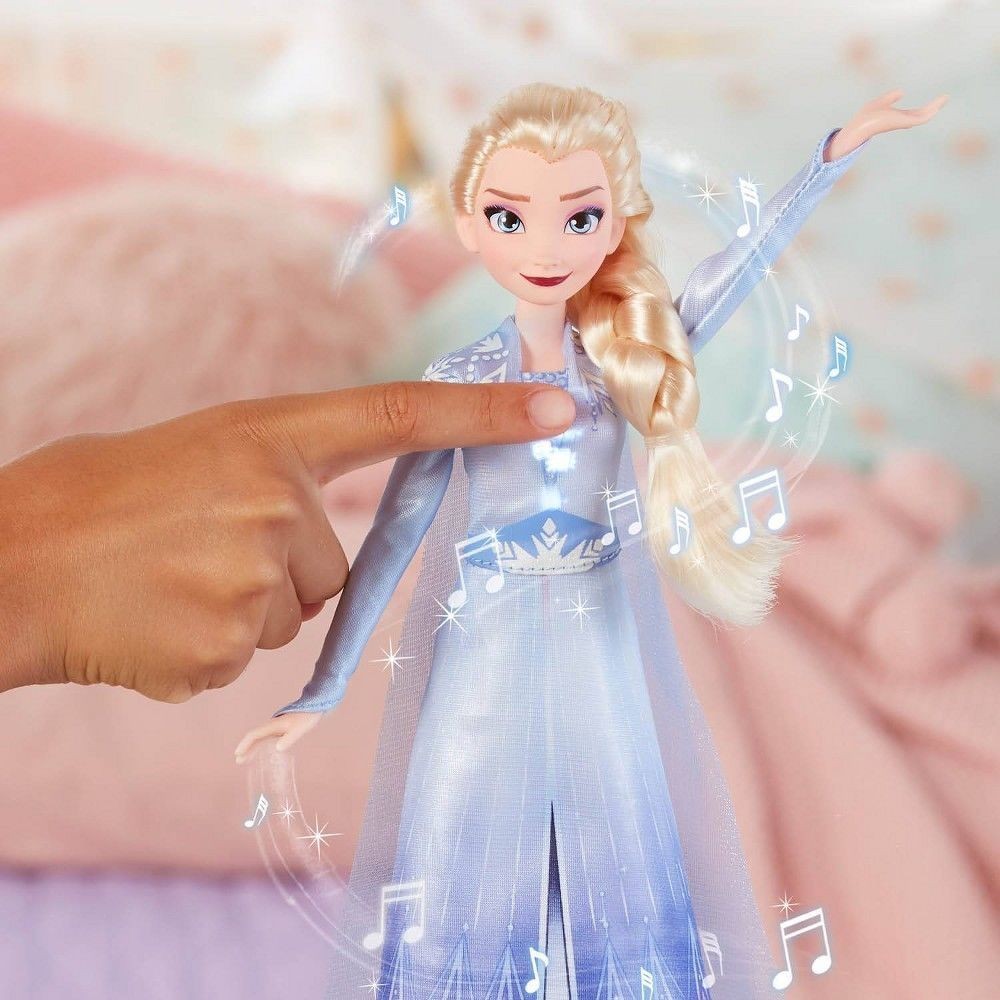 Disney Frozen 2 Vocal Singing Elsa Style Figurine along with Popular Music - Blue