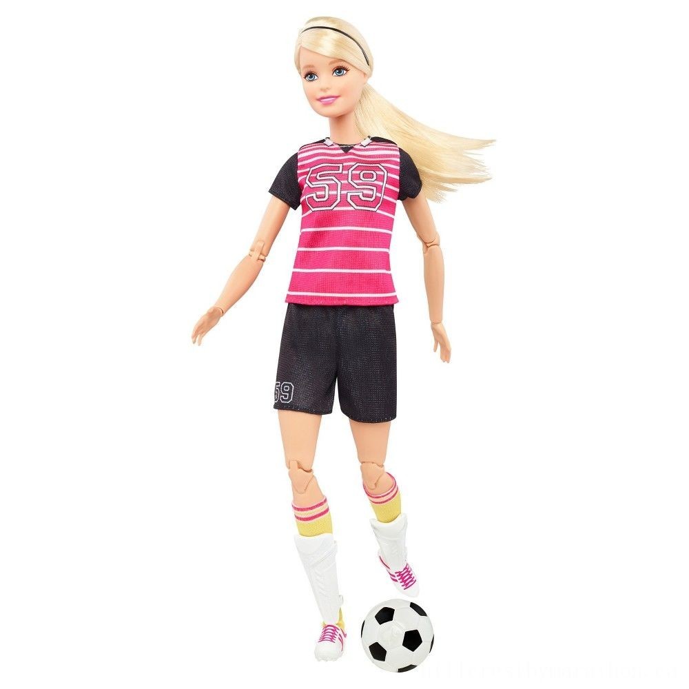 Sale - Barbie Made To Move Football Player Dolly - Internet Inventory Blowout:£12[coa5278li]