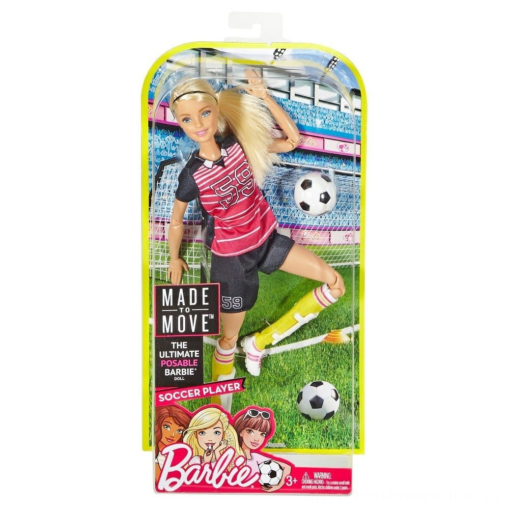 Price Match Guarantee - Barbie Made To Relocate Soccer Player Toy - Anniversary Sale-A-Bration:£12