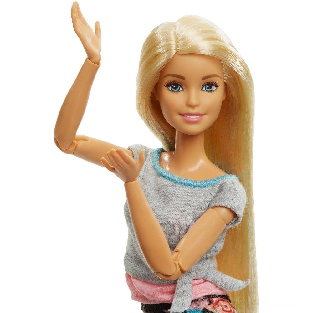 Blowout Sale - Barbie Made To Move Doing Yoga Dolly- Floral Pink - Winter Wonderland Weekend Windfall:£9[jca5288ba]