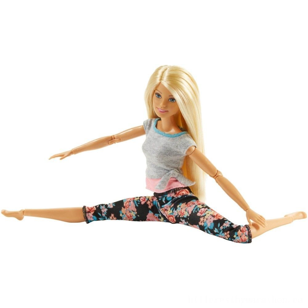 Barbie Made To Relocate Doing Yoga Doll- Floral Pink