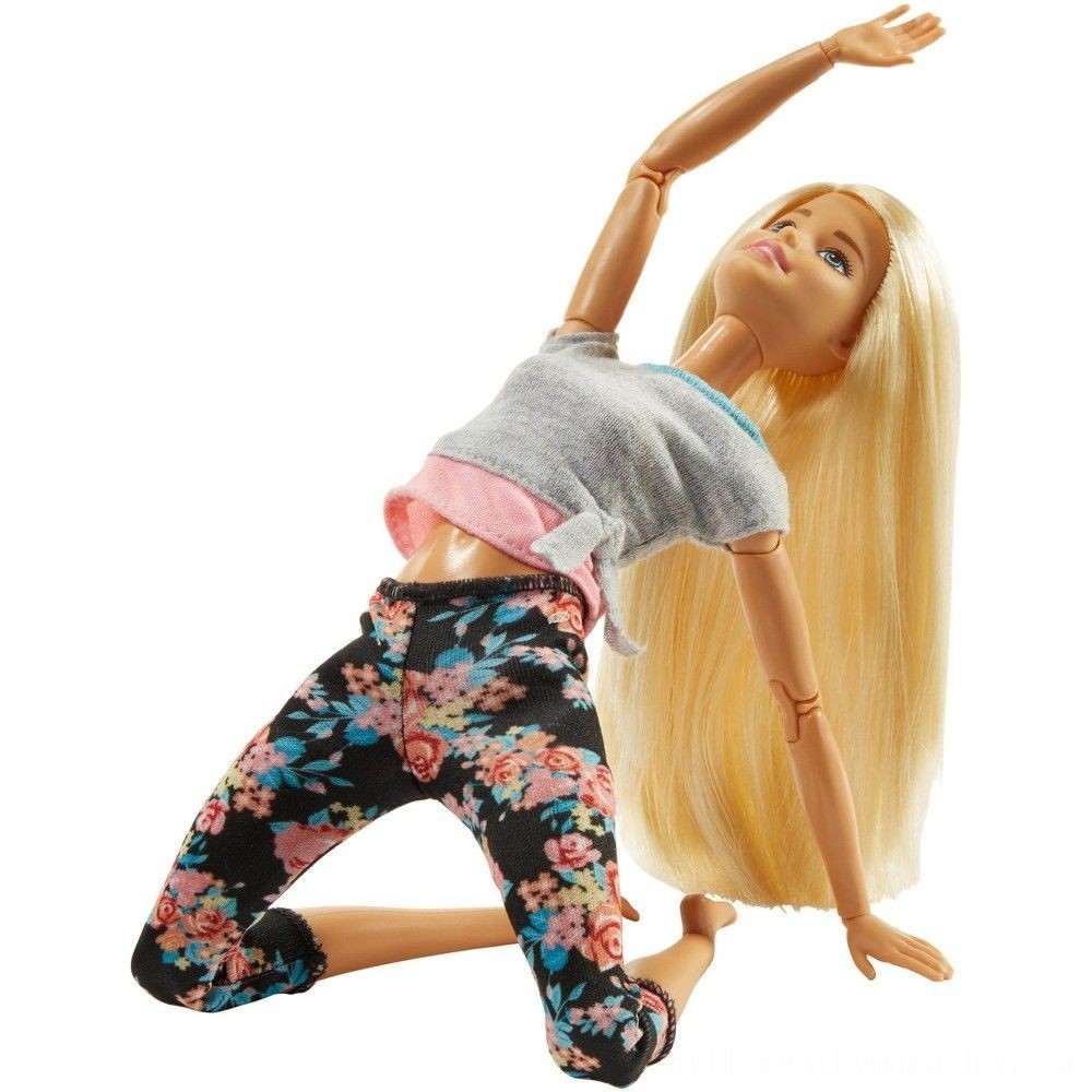 End of Season Sale - Barbie Made To Move Doing Yoga Figurine- Floral Pink - Fourth of July Fire Sale:£9