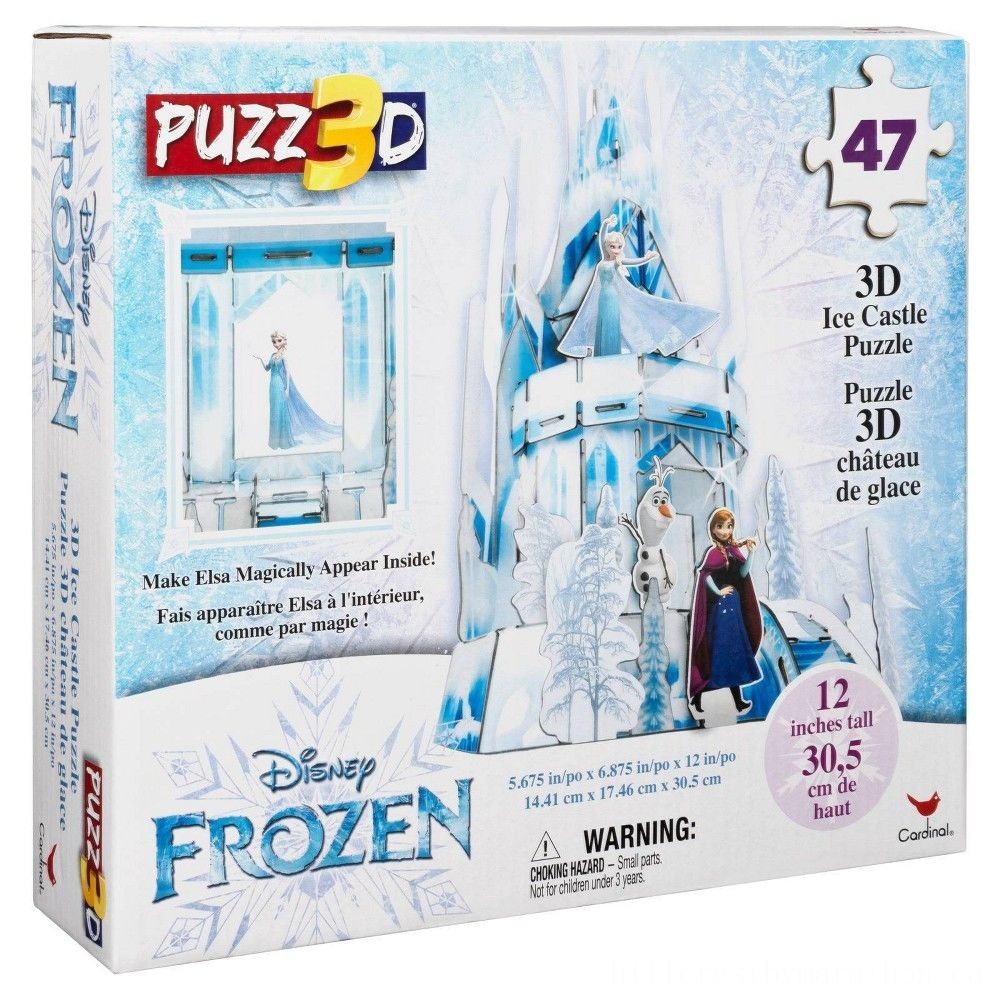 Cardinal Disney Frozen 3D Hologram Ice Palace Puzzle 47pc, Children Unisex