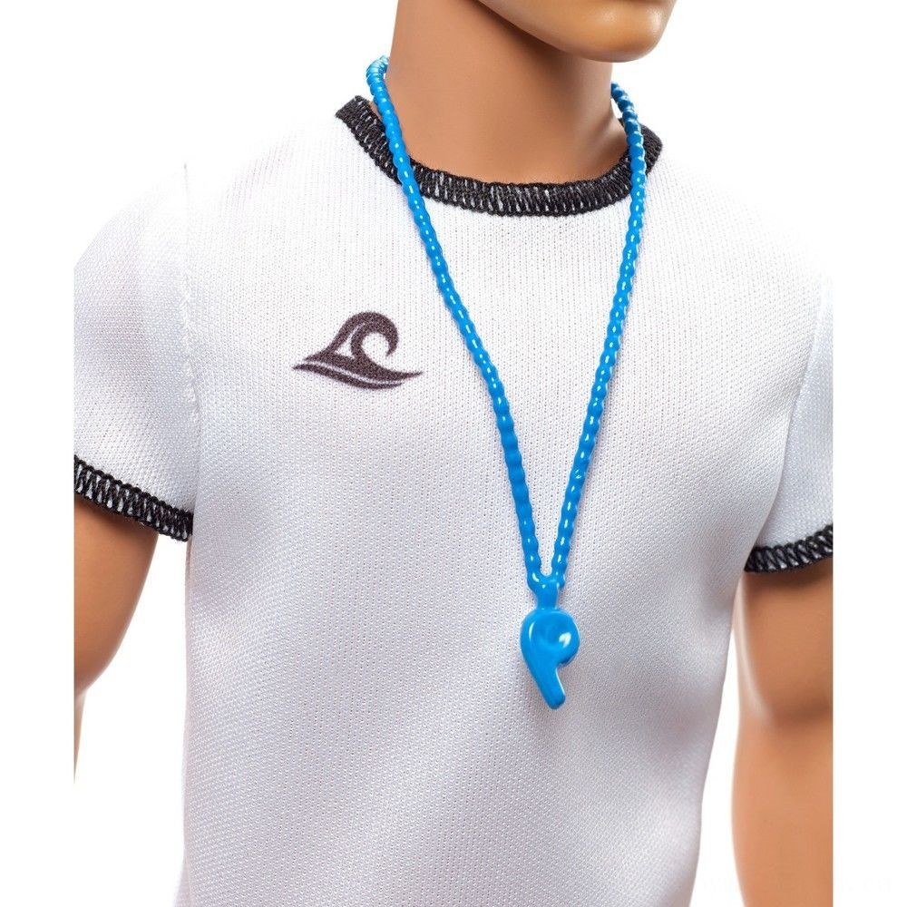 Up to 90% Off - Barbie Ken Occupation Lifeguard Figurine - Markdown Mardi Gras:£6