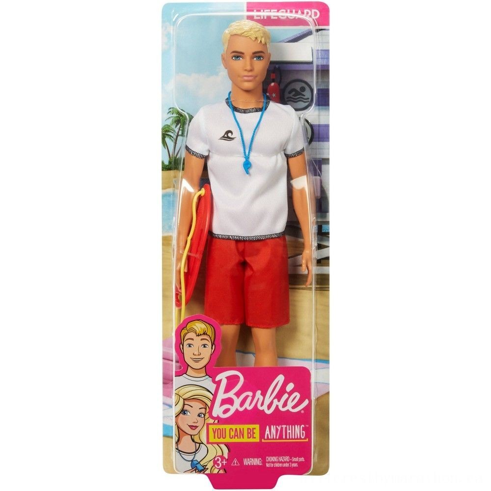 Click and Collect Sale - Barbie Ken Job Lifeguard Figure - Weekend:£6