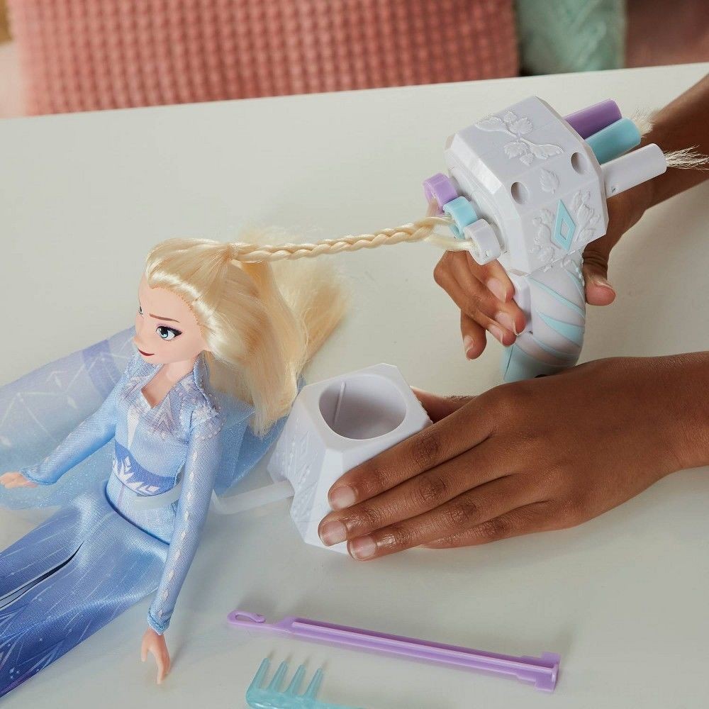 Disney Frozen 2 Sis Styles Elsa Style Figurine Along With Extra-Long Blond Hair, Braiding Resource and also Hair Clips