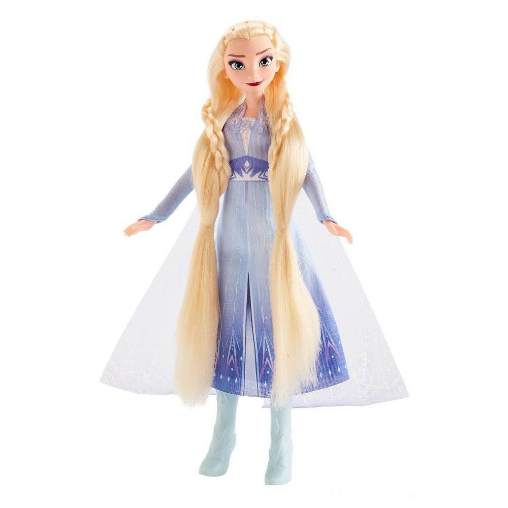 80% Off - Disney Frozen 2 Sis Styles Elsa Manner Figure Along With Extra-Long Blond Hair, Rope Resource and Hair Clips - Super Sale Sunday:£19