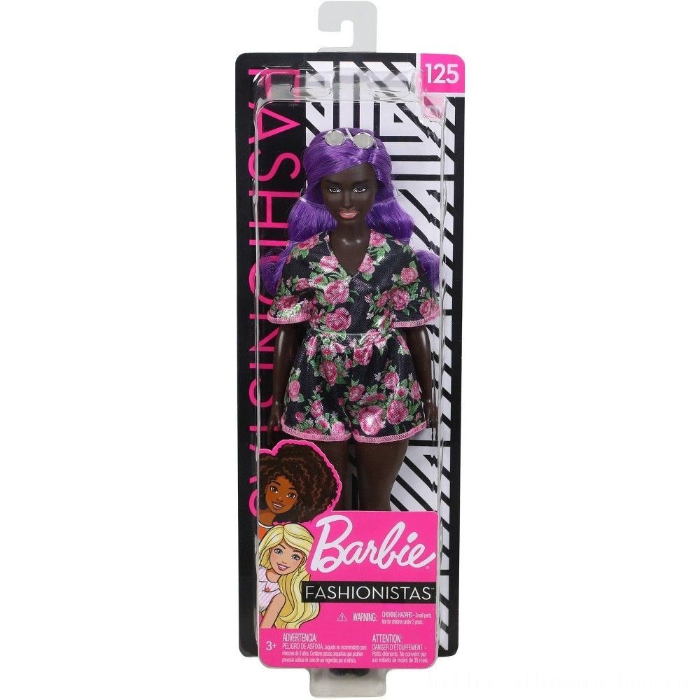 Barbie Fashionistas Doll # 125 Black Floral Dress