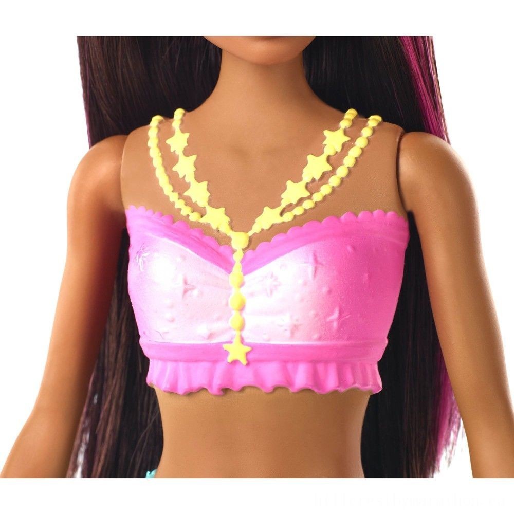 Super Sale - Barbie Dreamtopia Glimmer Lights Mermaid - Brunette - Two-for-One:£12[jca5301ba]