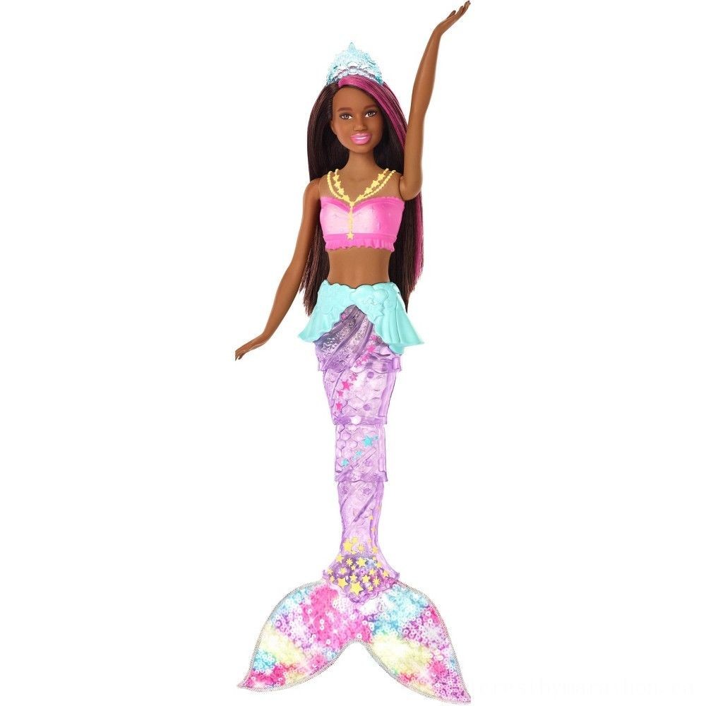 Everything Must Go - Barbie Dreamtopia Glimmer Lighting Mermaid - Brunette - Spree-Tastic Savings:£13[coa5301li]