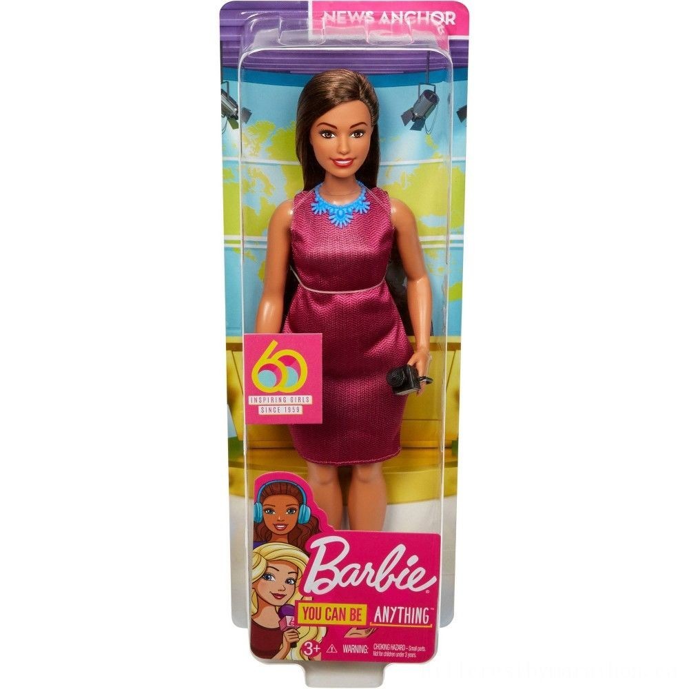 Barbie Careers 60th Anniversary Information Anchor Dolly