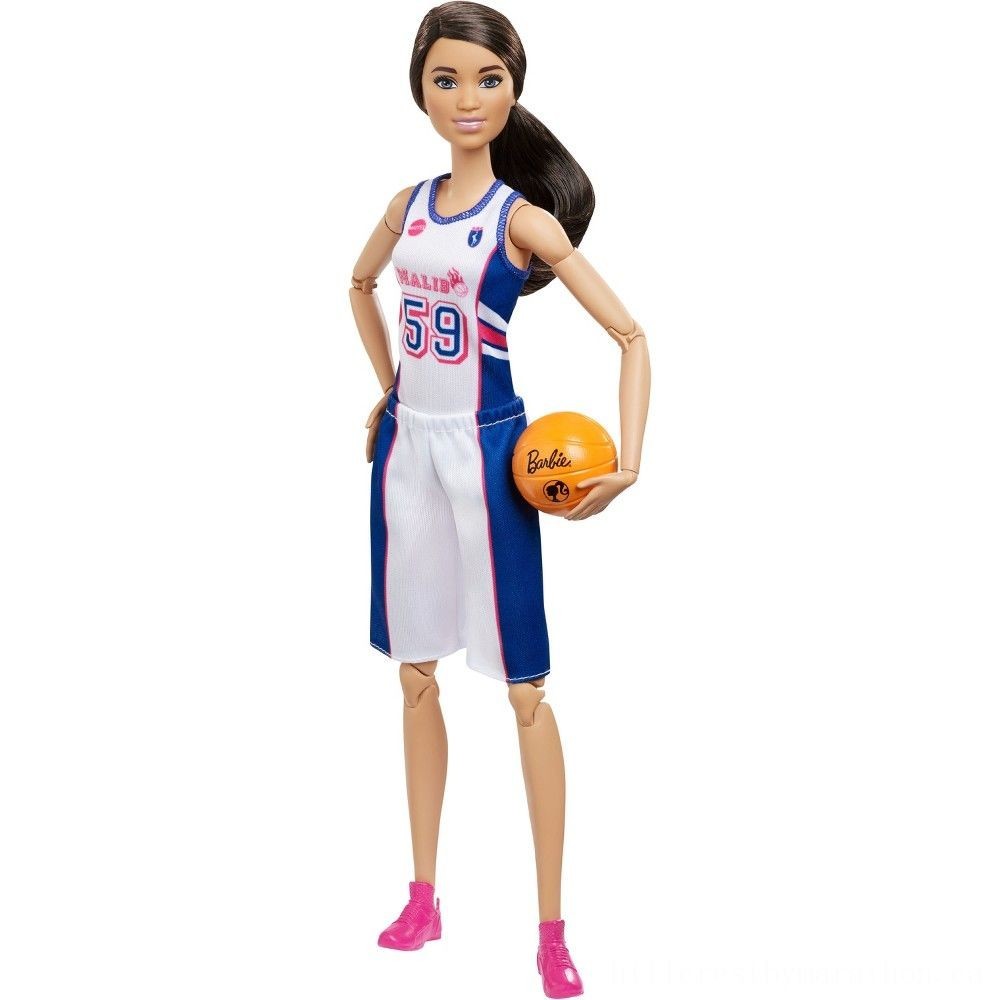 Online Sale - Barbie Made to Move Basketball Player Figure - President's Day Price Drop Party:£11