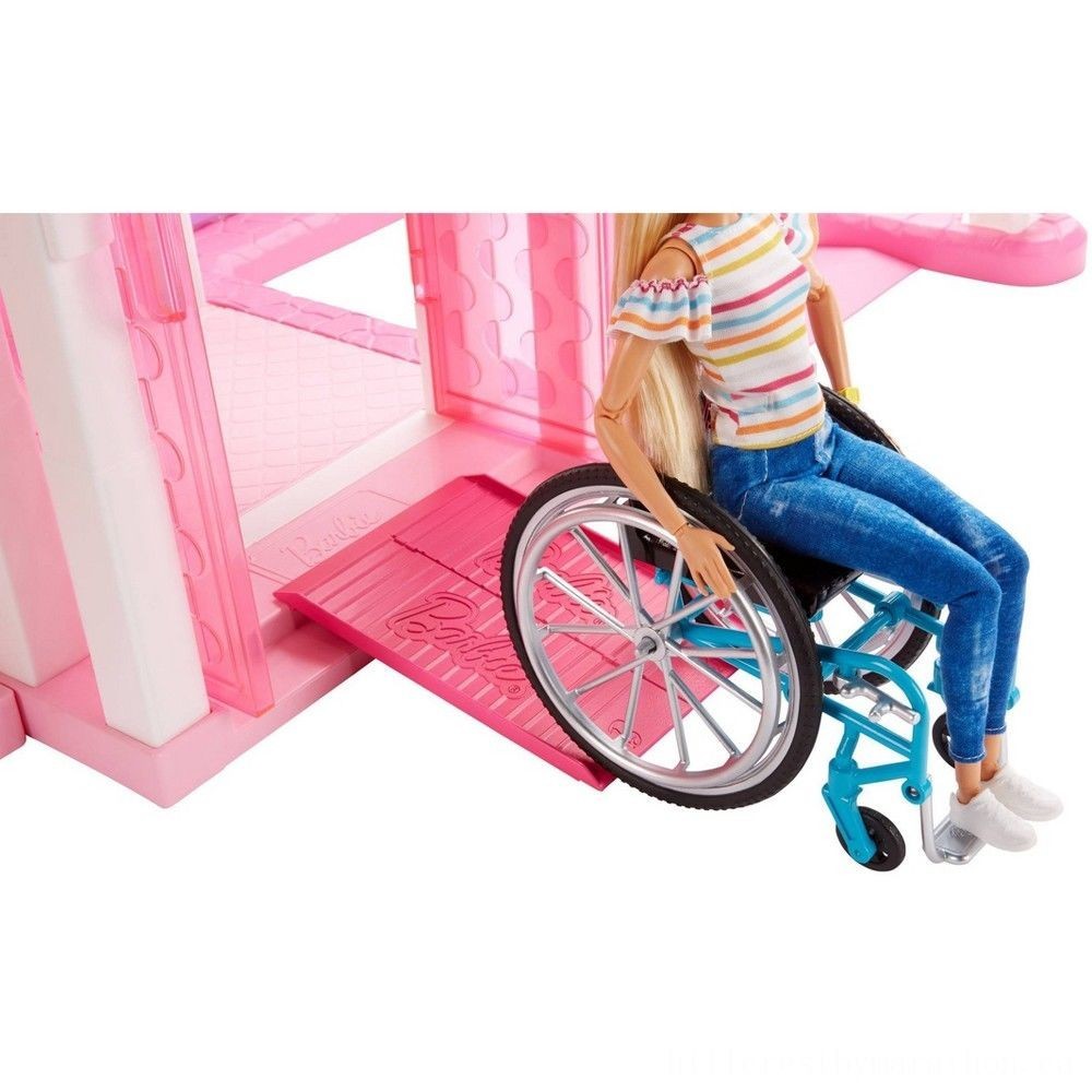 Barbie Fashionistas Dolly # 132 Blond with Rolling Mobility Device as well as Ramp