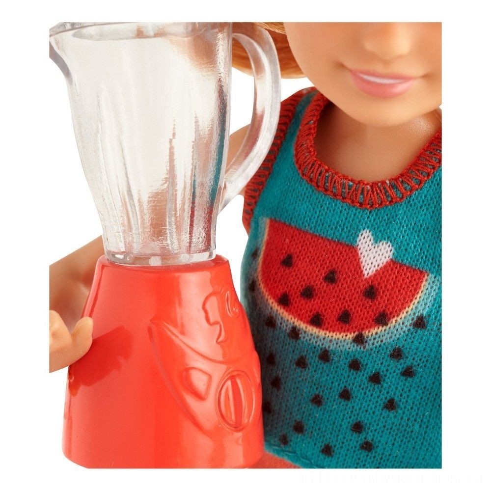 Barbie Sisters Stacie Toy and also Healthy Smoothie Add-on Set