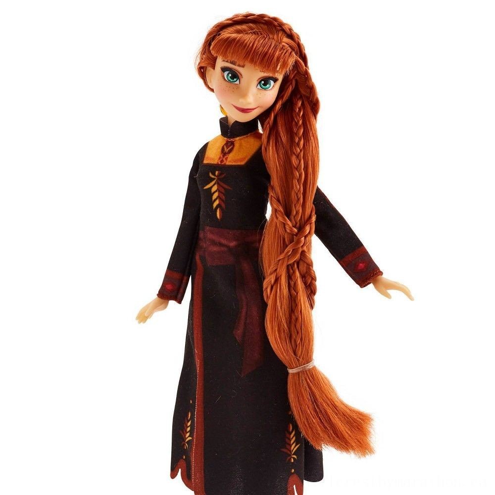 Disney Frozen 2 Sibling Styles Anna Style Doll Along With Extra-Long Reddish Hair, Rope Resource and Hair Clips