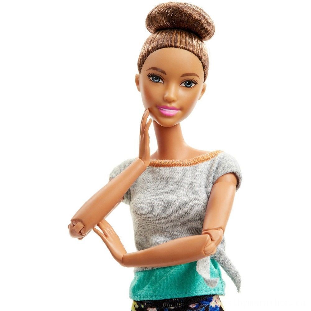 Doorbuster - Barbie Made To Relocate Doing Yoga Toy - Floral Blue - Mid-Season:£9