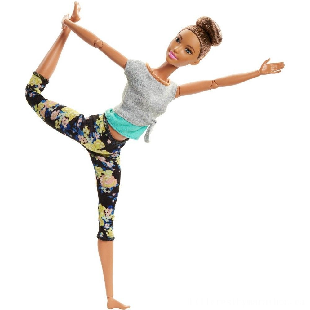 Barbie Made To Move Yoga Figure - Floral Blue