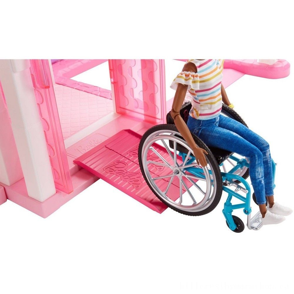Barbie Fashionistas Figure # 133 Brunette with Rolling Wheelchair as well as Ramp