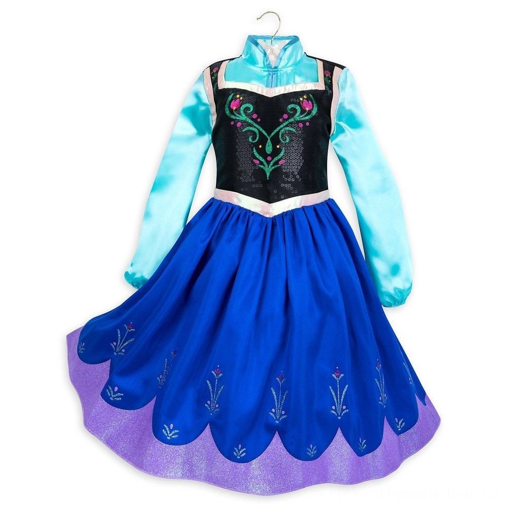 Click and Collect Sale - Disney Frozen 2 Anna Kids' Dress - Measurements 3 - Disney outlet, Girl's, Blue - Thrifty Thursday:£34