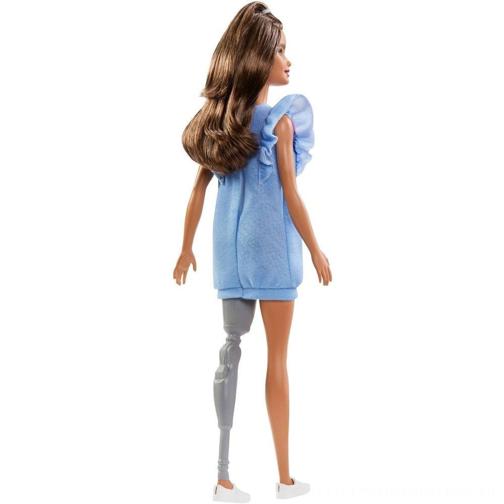 New Year's Sale - Barbie Fashionistas Doll # 121 Brunette Hair as well as Prosthetic Leg - Winter Wonderland Weekend Windfall:£5[lia5383nk]