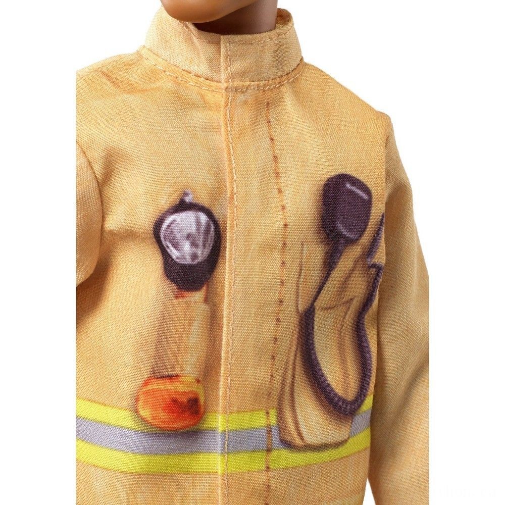 Price Match Guarantee - Barbie Ken Occupation Fireman Figurine - New Year's Savings Spectacular:£7[coa5385li]