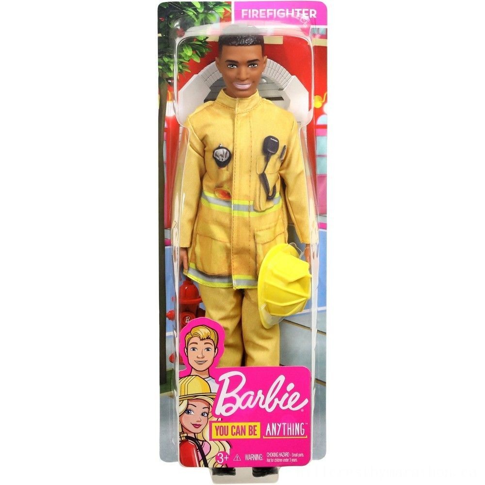 Late Night Sale - Barbie Ken Job Firemen Doll - Valentine's Day Value-Packed Variety Show:£7