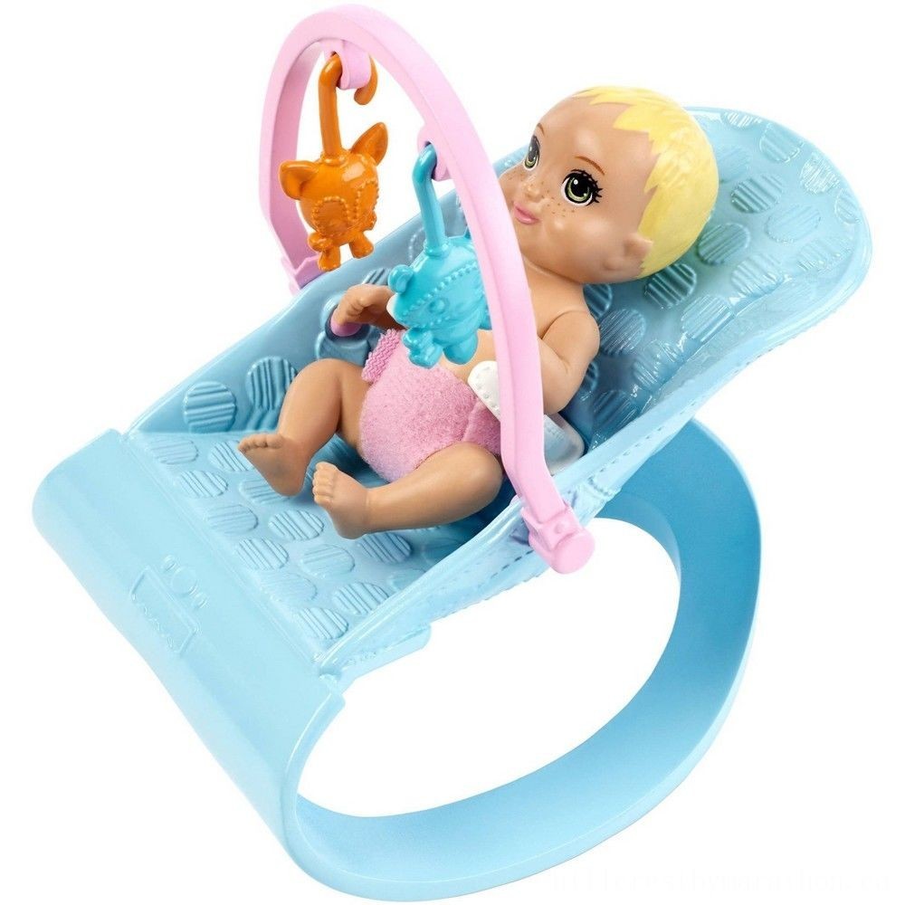 Barbie Skipper Babysitters Inc Snooze 'n' Nurture Baby Room Dolls as well as Playset