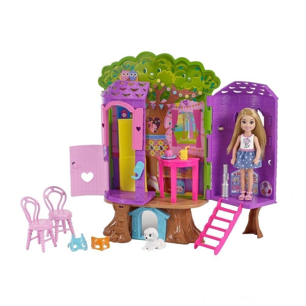 Barbie Chelsea Figure and also Treehouse Playset