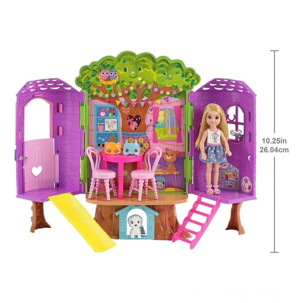 Warehouse Sale - Barbie Chelsea Dolly and also Treehouse Playset - Crazy Deal-O-Rama:£11