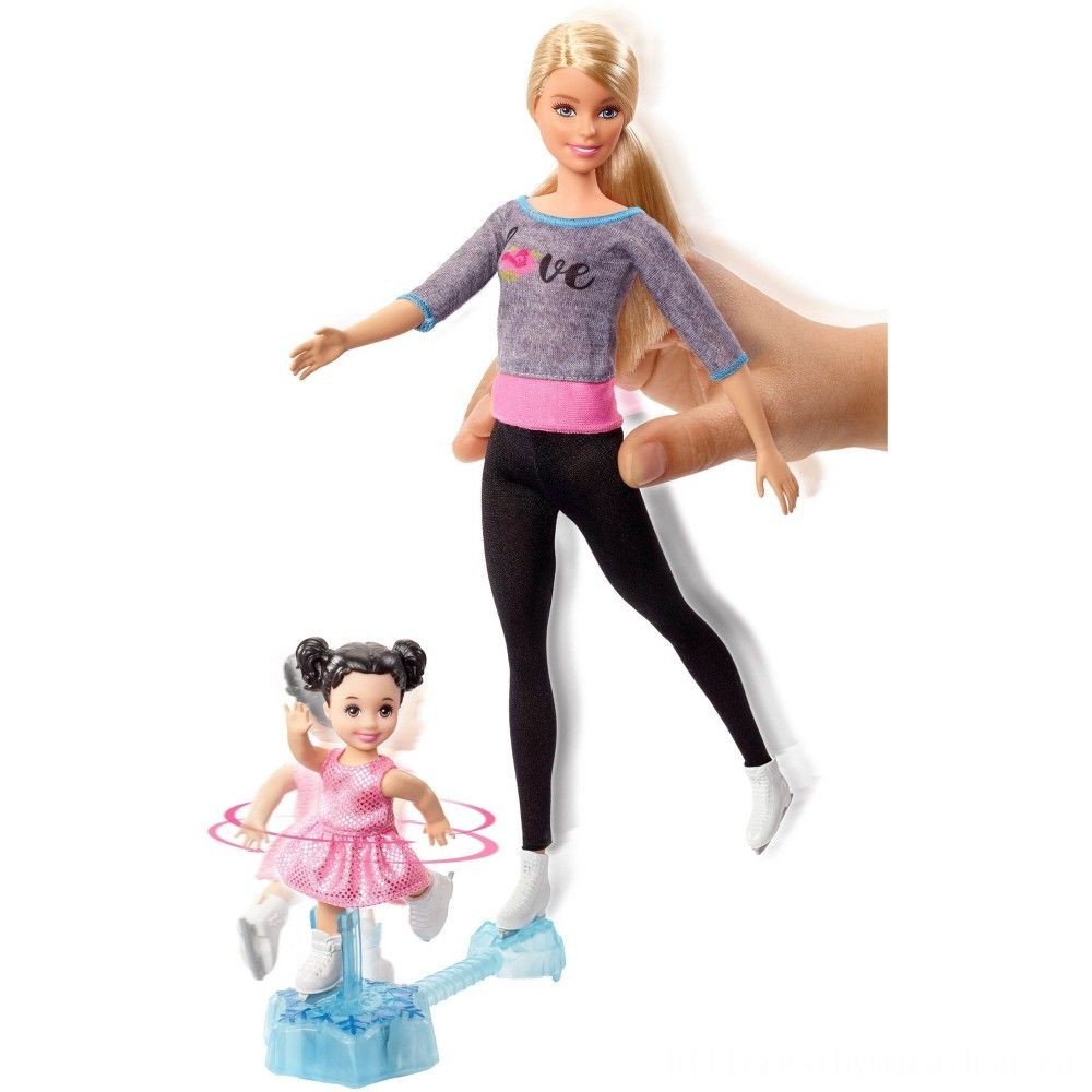 Final Clearance Sale - Barbie Ice-skating Coach Dolls &&    Playset - President's Day Price Drop Party:£11[saa5406nt]