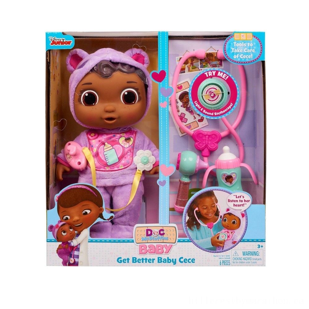 July 4th Sale - Doc McStuffins Feel Better Baby - Cece - Online Outlet Extravaganza:£18[saa5409nt]